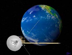 Cassini passierte die Erde hoch über dem Pazifischen Ozean.