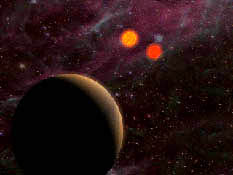 Planet mit Jupitermasse der ein Doppelstern-System umkreist