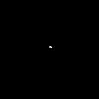 Aus einer Entfernung von 34.450 km ist Eros nur ein kleiner, heller Fleck auf dunklem Hintergrund. 