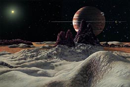 Diese künstlerische Darstellung von Lynette Cook zeigt den extragroßen äußeren Planeten beim Stern HD 168443 im Sternbild Schlange.