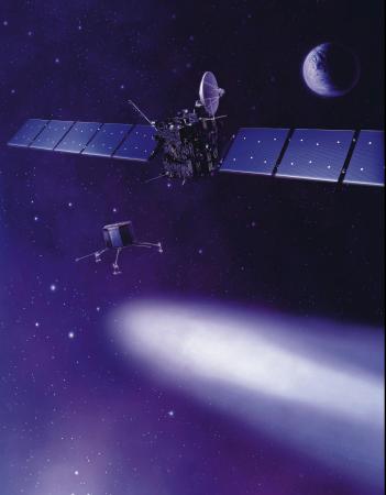 Künstlerische Darstellung der Raumsonde Rosetta