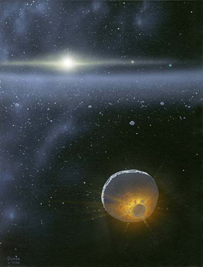 Diese künstlerische Darstellung zeigt ein Kuiper-Gürtel-Objekt