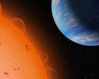 Ein künstlerische Darstellung des Planeten mit Neptun-Masse GJ436b