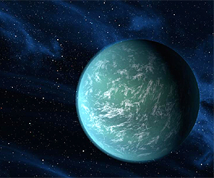 llustration eines möglicherweise erdähnlichen Planeten.