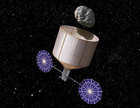 Künstlerische Darstellung einer Asteroiden-Einfang-Mission