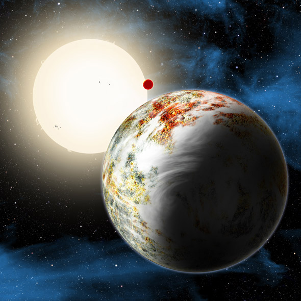 Exoplanet Kepler 10c und sein Stern