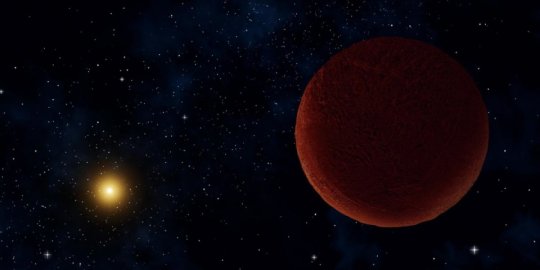 Künstlerische Konzept des planetaren Objekts 2014 UZ224, informell DeeDee genannt.