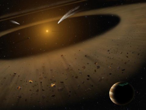Künstlerische Darstellung des Epsilon-Eridani-Systems.