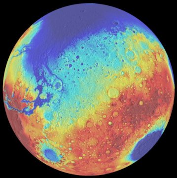 Mars trägt die Narben von fünf gigantischen Einschlägen.