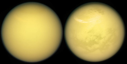 Saturnmond Titan. Bilder: NASA/JPL-Caltech/Space Science Institute.