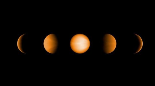 Simulierte Ansichten des ultraheißen Jupiters WASP-121b. Bild: NASA/JPL-Caltech/Vivien Parmentier/Aix-Marseille University (AMU).
