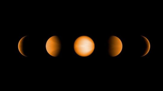 Simulierte Ansichten des ultraheißen Jupiters WASP-121b. Bild: NASA/JPL-Caltech/Vivien Parmentier/Aix-Marseille University (AMU).