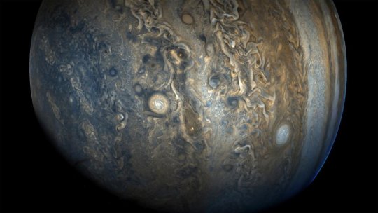 Jupiters südliche Hemisphäre fotografiert von der Raumsonde Juno.  Bild: NASA/JPL-Caltech/SwRI/MSSS/GeraldEichstaedt/Sean Doran