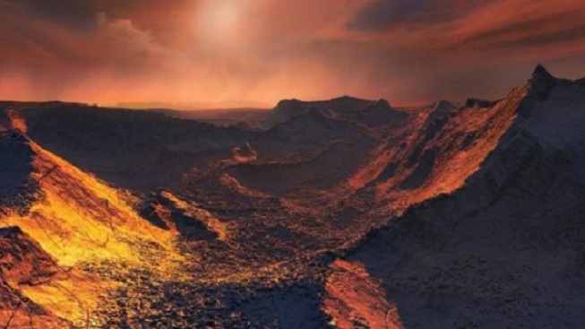 Der neu entdeckte Planet ist der zweitnächste bekannte Exoplanet und umkreist Barnards Stern. Dieses Bild ist eine künstlerische Darstellung von der Oberfläche des Planeten. Bild: ESO/M. Kornmesser
