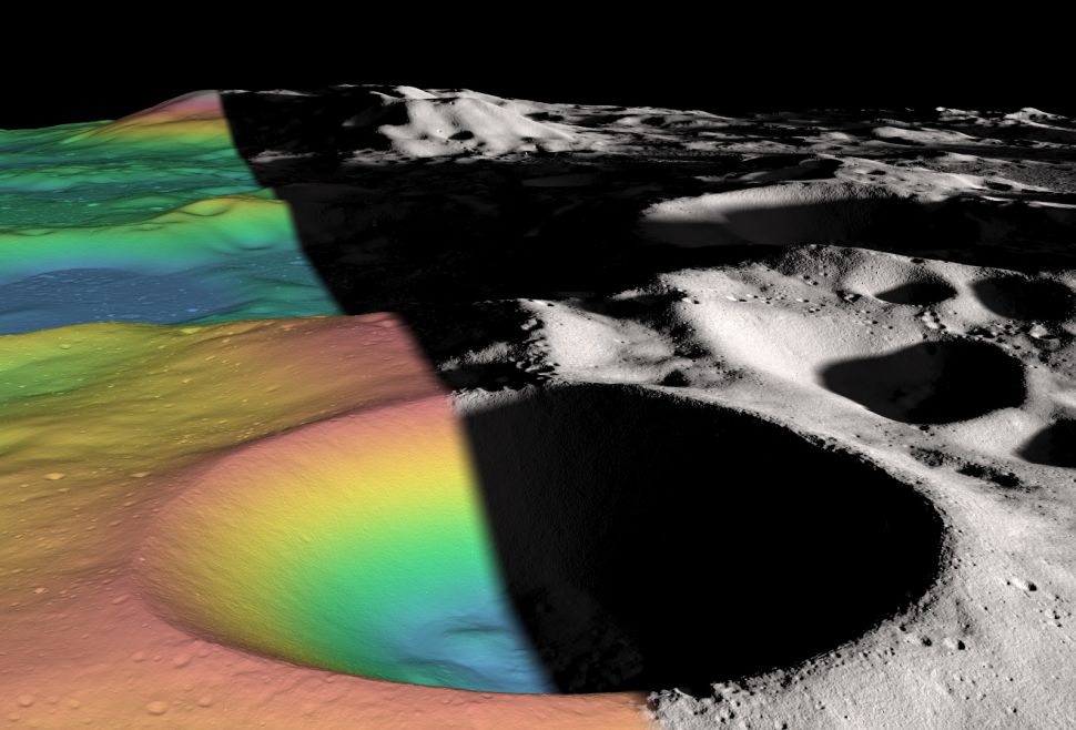 Der Shackleton Krater. Bild: NASA / Zuber, MT ua, Nature, 2012