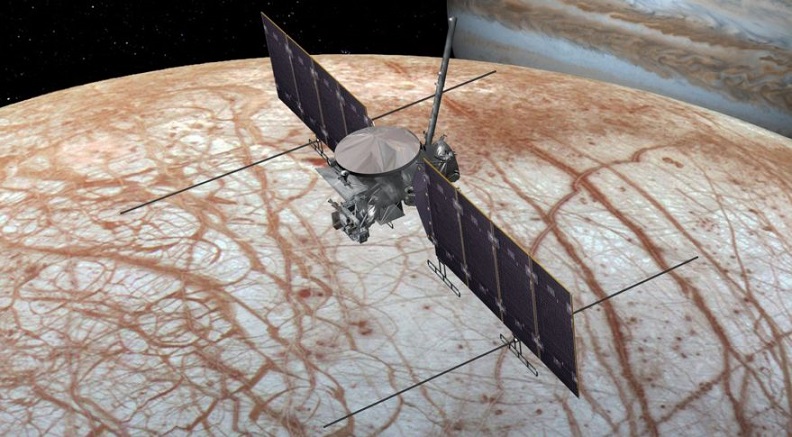 Illustration des Europa-Clipper, der Jupiters Eismond Europa erforschen soll. Bild: NASA/JPL-Caltech