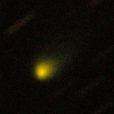 Zweifarben-Komposit-Bild vom Kometen 2I/Borisov, aufgenommen mit dem Gemini- North-Teleskop am 10. September 2019. Credit: Gemini Observatory/NSF/AURA